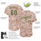 Custom Camo Olive-Cream Authentic Baseball Jersey