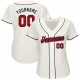 Custom Cream Red-Navy Baseball Jersey