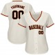 Custom Cream Black-Orange Authentic Baseball Jersey