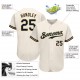 Custom Cream Navy-Gold Authentic Baseball Jersey