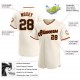 Custom Cream Black-Orange Authentic Baseball Jersey