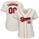 Custom Cream Red-Navy Authentic Baseball Jersey