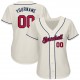 Custom Cream Red-Navy Authentic Baseball Jersey