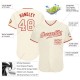 Custom Cream Cream-Red Authentic Baseball Jersey