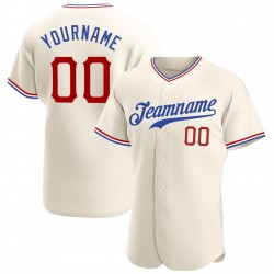 Custom Cream Red-Royal Authentic Baseball Jersey