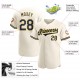 Custom Cream Navy-Gold Authentic Baseball Jersey