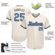 Custom Cream Light Blue-Dark Gray Authentic Father's Day Baseball Jersey