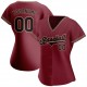 Custom Crimson Black-Khaki Authentic Baseball Jersey