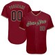 Custom Crimson Black-Khaki Authentic Baseball Jersey