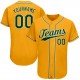 Custom Gold Green-White Authentic Baseball Jersey