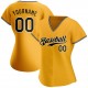 Custom Gold Black-White Authentic Baseball Jersey