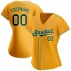 Custom Gold Green-White Authentic Baseball Jersey