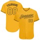 Custom Gold Gold-Black Authentic Baseball Jersey