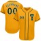 Custom Gold Green-White Authentic Baseball Jersey