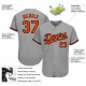 Custom Gray Orange-Black Authentic Baseball Jersey