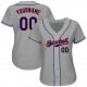 Custom Gray Royal-Orange Authentic Baseball Jersey