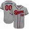 Custom Gray Red-Navy Authentic Baseball Jersey