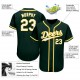 Custom Green White-Gold Authentic Baseball Jersey