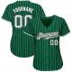 Custom Kelly Green White Strip White-Gray Authentic Baseball Jersey