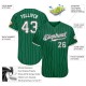 Custom Kelly Green White Strip White-Gray Authentic Baseball Jersey