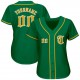 Custom Kelly Green Gold-White Authentic Baseball Jersey