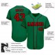 Custom Kelly Green Red-Black Authentic Baseball Jersey