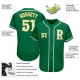 Custom Kelly Green White-Gold Authentic Baseball Jersey