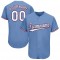 Custom Light Blue White-Red Baseball Jersey