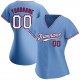 Custom Light Blue White-Red Authentic Baseball Jersey