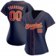 Custom Navy Orange-White Authentic Baseball Jersey