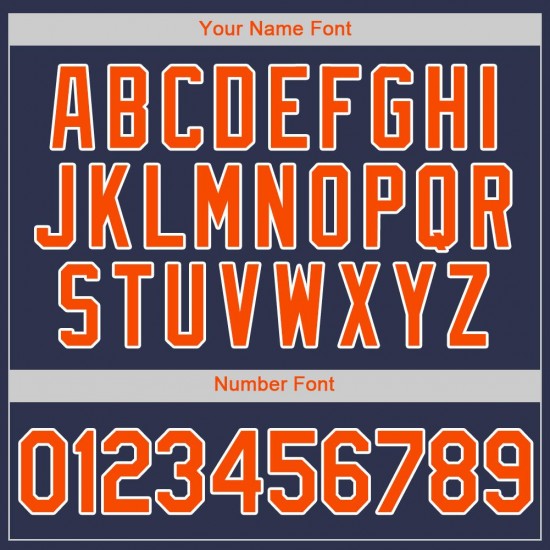 Custom Navy Orange-White Authentic Baseball Jersey