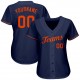 Custom Navy Orange Authentic Baseball Jersey