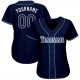 Custom Navy White-Powder Blue Baseball Jersey