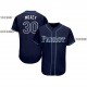 Custom Navy White-Powder Blue Baseball Jersey