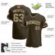 Custom Olive Camo-Khaki Authentic Salute To Service American Flag Fashion Baseball Jersey