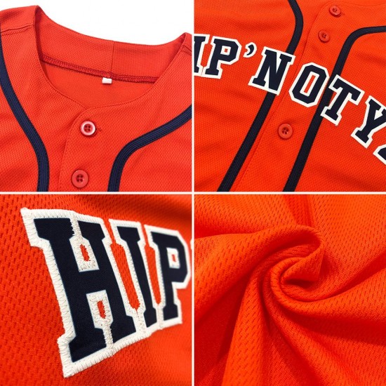 Custom Orange Black-White Authentic Baseball Jersey