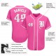 Custom Pink White-Gray Authentic Baseball Jersey