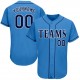 Custom Powder Blue Navy-White Authentic Baseball Jersey