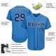 Custom Powder Blue Navy-White Authentic Baseball Jersey