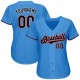 Custom Powder Blue Black-Orange Authentic Baseball Jersey