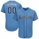 Custom Powder Blue Navy-White Baseball Jersey