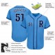 Custom Powder Blue Navy-Gray Authentic Baseball Jersey