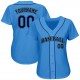 Custom Powder Blue Navy-Aqua Authentic Baseball Jersey