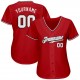 Custom Red White-Black Authentic Baseball Jersey