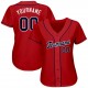 Custom Red Navy-White Authentic Baseball Jersey