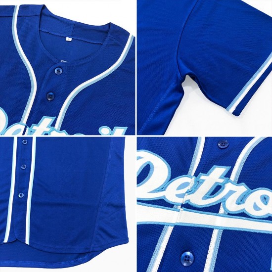 Custom Royal White-Light Blue Authentic Baseball Jersey