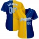 Custom Royal Light Blue-Gold Authentic Split Fashion Baseball Jersey