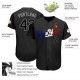 Custom Black Black-Royal Authentic Baseball Jersey