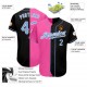 Custom Black Light Blue-Pink Authentic Split Fashion Baseball Jersey