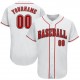 Custom White Red-Black Authentic Baseball Jersey